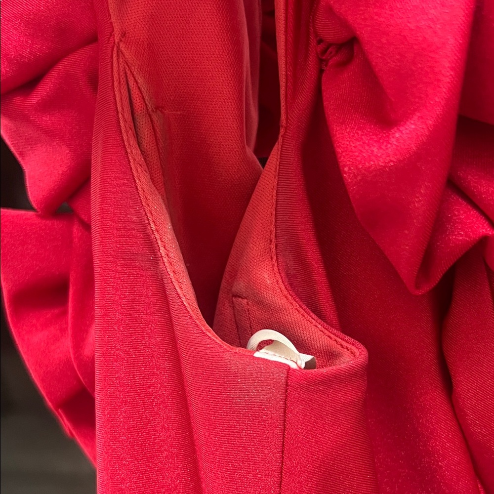 Ava Presley Elegant Red Off-Shoulder Dress - Picture 10 of 17